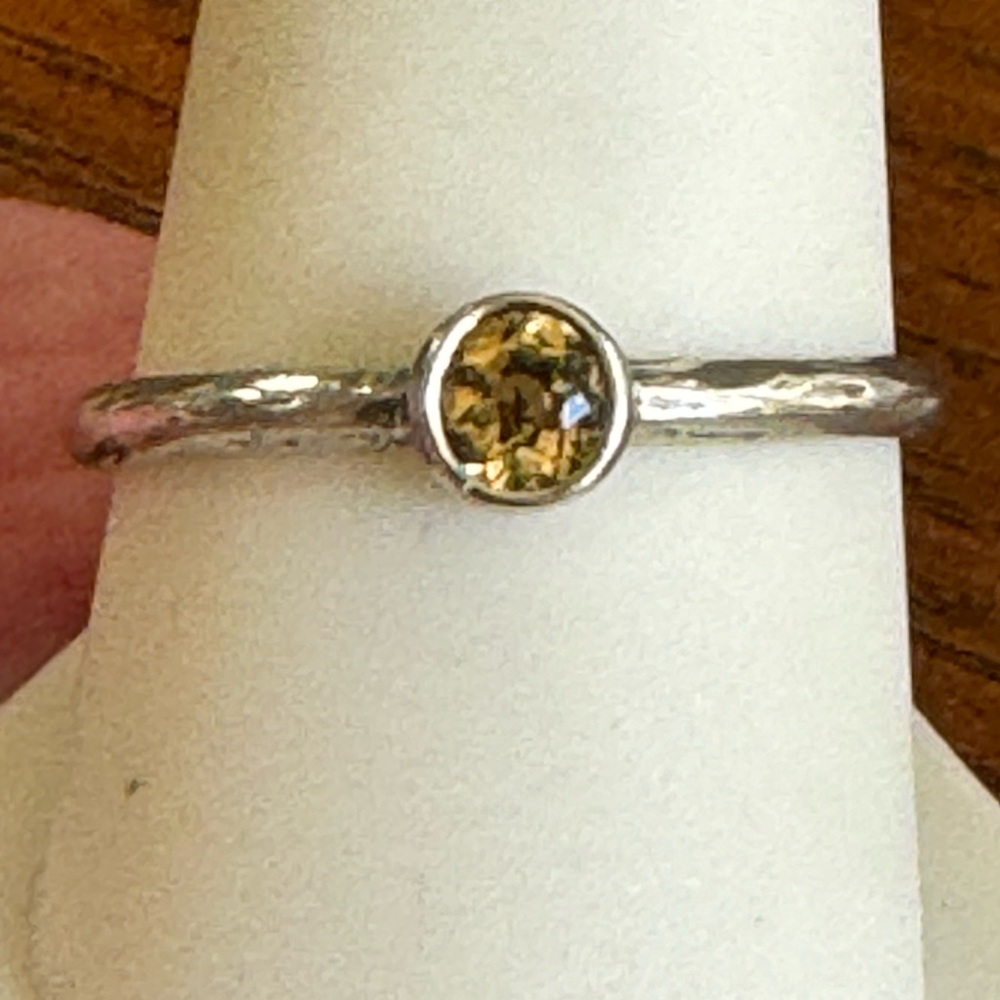 Vintage Paz Israel “Citrine” bezel set ring set in sterling silver